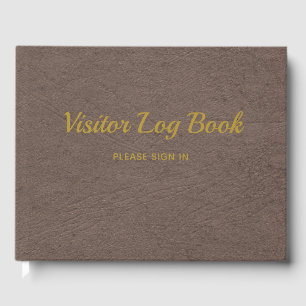 Libro de visitas Elegante cuero falso con oro