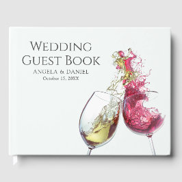 Libro De Visitas Elegante danza de vino rojo y blanco