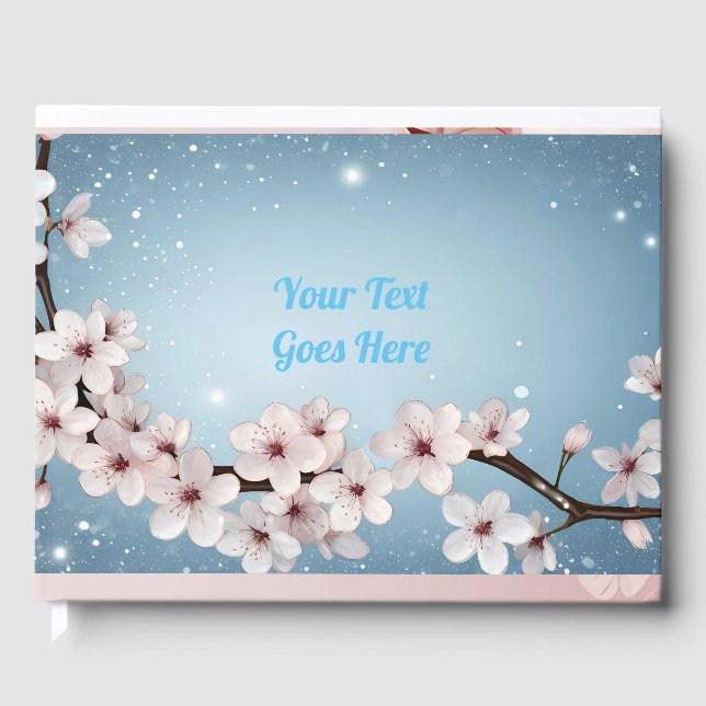 Libro De Visitas Elegante Diseño de Invitación a Boda Floral (Anverso)