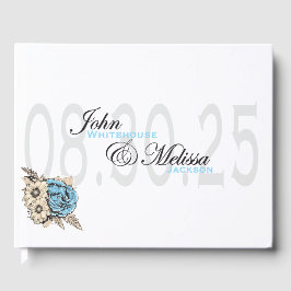 Libro De Visitas Elegante diseño rosa con nombres de guión