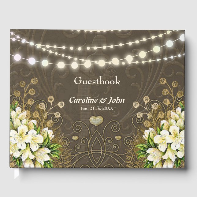 Libro De Visitas Elegante diseño vintage. (Anverso)