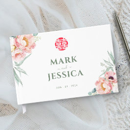 Libro De Visitas Elegante Doble Felicidad/Song Hy Boda China