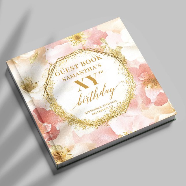 Libro De Visitas Elegante Dusty Pink Ivory Gold Birday Guest Book (Elegant Dusty Pink Ivory Gold Birthday Guest Book)