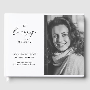 Libro De Visitas Elegante En El Funeral De La Foto De La Memoria Am