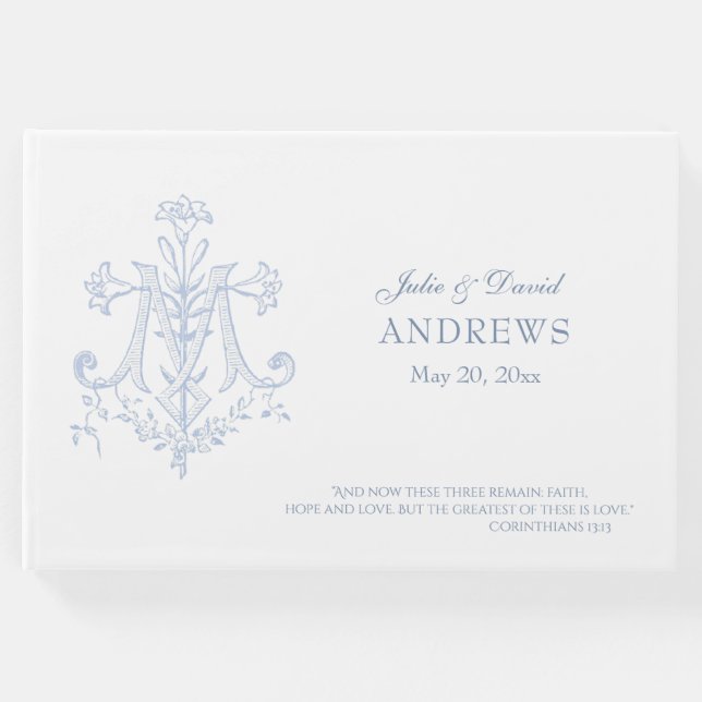 Libro De Visitas Elegante encaje de bodas tradicional católico vint (Anverso)