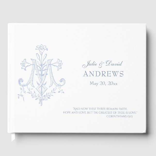 Libro De Visitas Elegante encaje de bodas tradicional católico vint (Anverso)