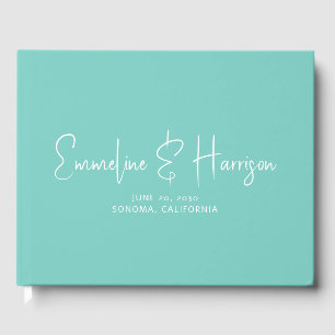 Libro De Visitas Elegante escritura Serif personalizada ligera boda