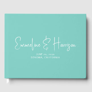 Libro De Visitas Elegante escritura Serif personalizada ligera boda