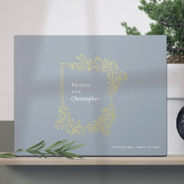 Libro De Visitas Elegante Escudo floral Boda botánico clásico