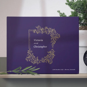 Libro De Visitas Elegante Escudo floral Boda botánico clásico