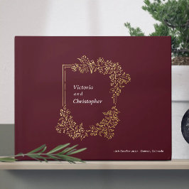 Libro De Visitas Elegante Escudo floral Boda botánico clásico