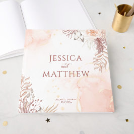 Libro De Visitas Elegante Estilo Boho Avenida Floral Rosa Rosa Rosa