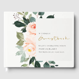 Libro De Visitas Elegante Eucalyptus Rosa Rubor Boda rosa