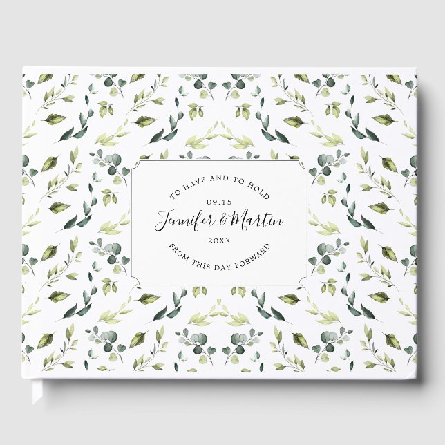 Libro De Visitas Elegante Eucalyptus y Boda de la vegetación (Anverso)