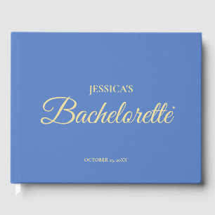 Libro De Visitas Elegante Fiesta de Despedida de Soltera en Azul Po