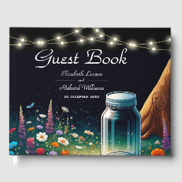 Libro De Visitas Elegante Firefly Rustic Wedding Invitación