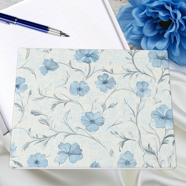 Libro De Visitas Elegante Floral Dusty Blue Country Garden Wedding (Subido por el creador)