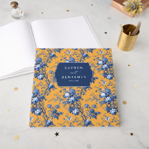 Libro De Visitas Elegante Floral Naranja