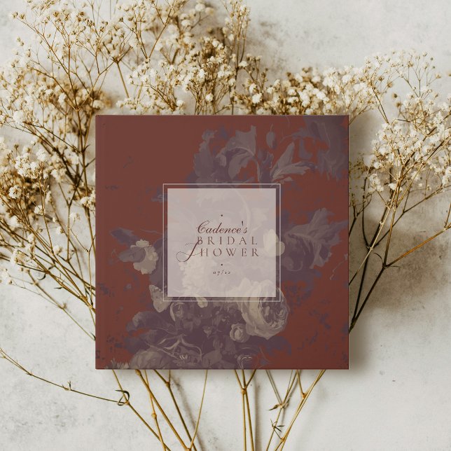 Libro De Visitas Elegante Floral Rústico Bautizo de Terracota (Subido por el creador)