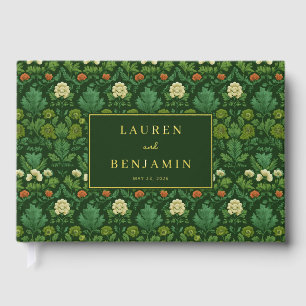 Libro De Visitas Elegante Floral Verde