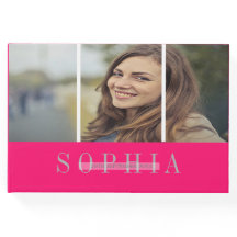 Elegante foto personal de Bat Mitzvah Plata rosa