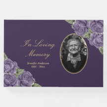 Elegante fúnebre floral púrpura