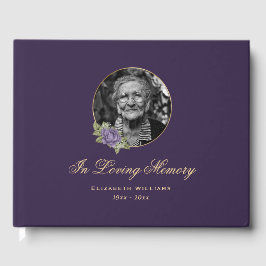 Libro De Visitas Elegante fúnebre fúnebre de oro morado