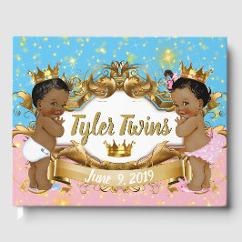 Libro De Visitas Elegante género real africano revelado rosa y azul