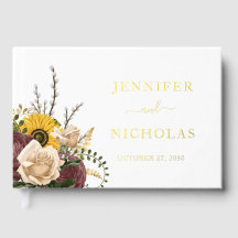 Elegante Girasol Floral Boda Hoja de Oro