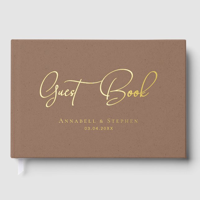 Libro De Visitas Elegante, Gold-Copper-Silver-Relieve metalizado-Bo (Anverso)