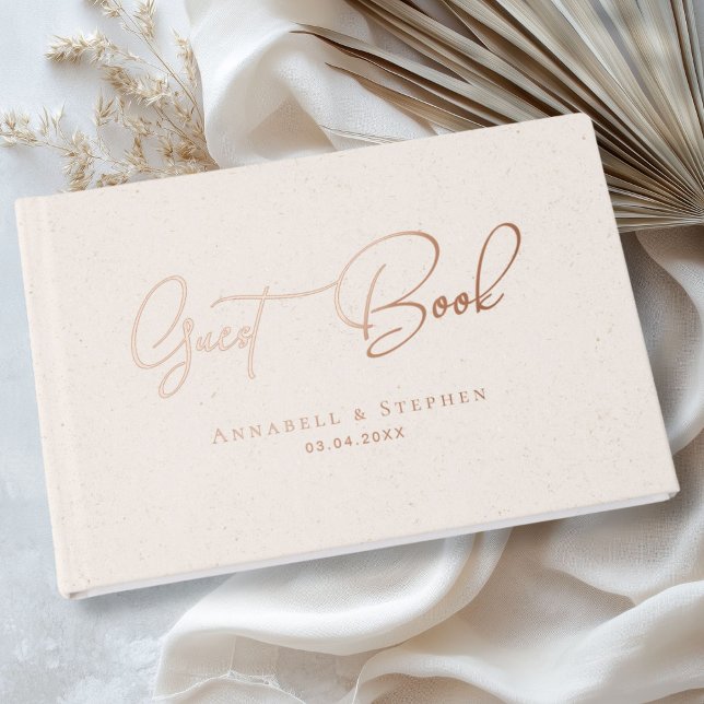 Libro De Visitas Elegante, Gold-Copper-Silver-Relieve metalizado-Bo (Elegant, Gold-Copper-Silver-Foil-Wedding Foil Guest Book)