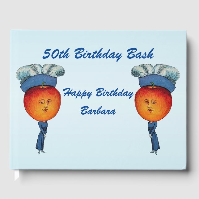 Libro De Visitas Elegante Gorra de Alegre Feliz Cumpleaños de la Se (Anverso)