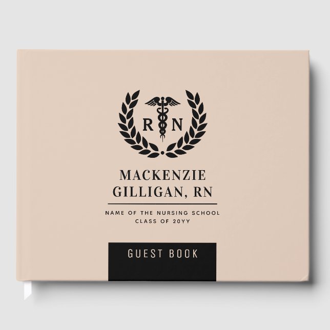 Libro De Visitas Elegante graduación de la escuela de Enfermería RN (Anverso)