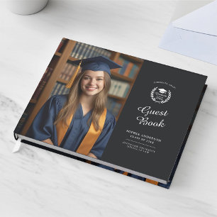 Libro De Visitas Elegante Graduación Personalizada de Dos Fotografí