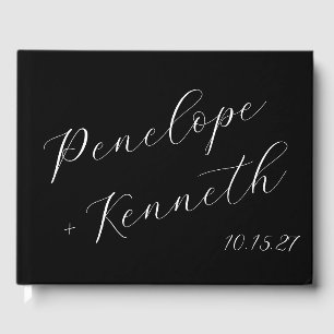 Libro De Visitas Elegante guión caligrafía Boda Personalizado negro