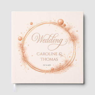 Libro De Visitas Elegante guión de boda destello melocotón caligraf
