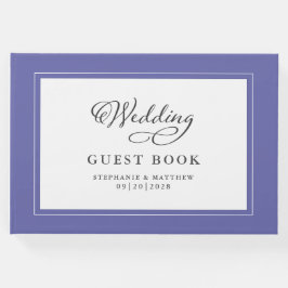 Libro De Visitas Elegante guión de nombres modernos Boda azul