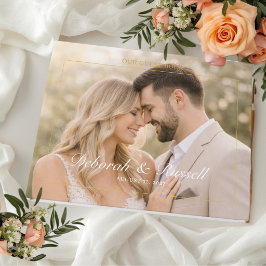 Libro De Visitas Elegante guión y serif foto personalizada de boda