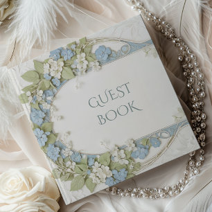 Libro De Visitas Elegante Hydrangea Art Nouveau Boda