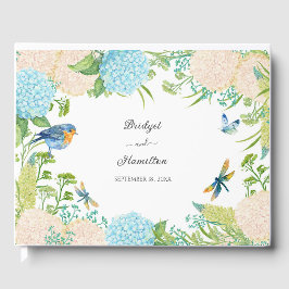 Libro De Visitas Elegante Hydrangea Azul