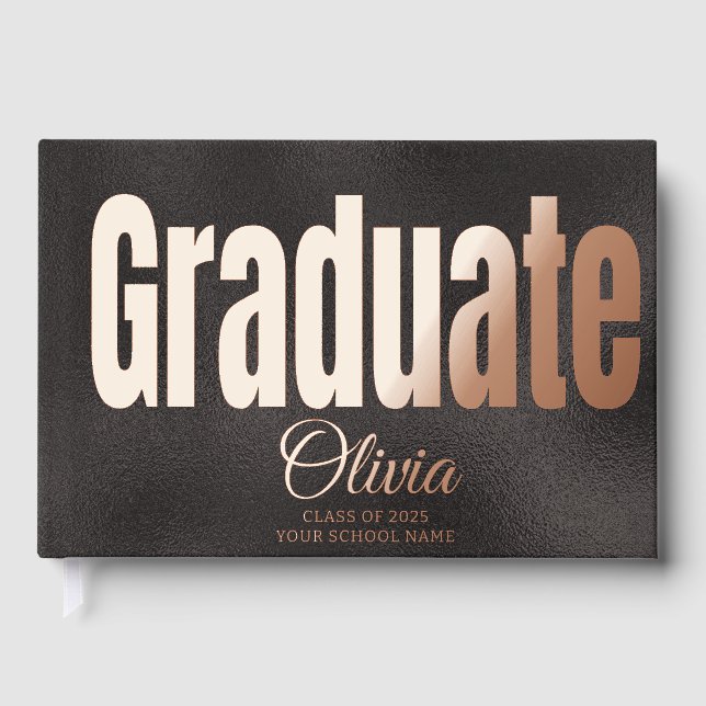 Libro De Visitas Elegante invitado de la fiesta de graduación de or (Anverso)