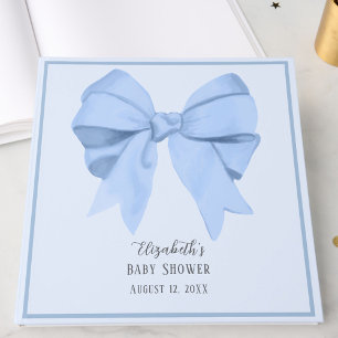 Libro De Visitas Elegante lazo azul Es un niño Baby Shower 
