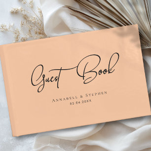 Libro De Visitas Elegante, letra manuscrita, Boda de color