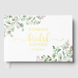 Libro De Visitas Elegante lluvia dorada Bridal Shower 