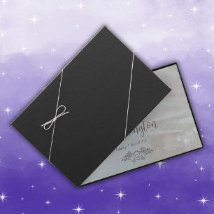 Libro De Visitas Elegante Madre de Perla Gris/Boda Lilac
