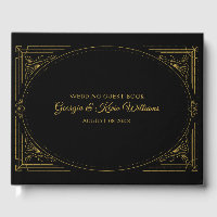 Elegante marco Art Deco con texto personalizado