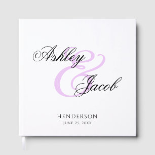 Libro De Visitas Elegante Minimal Luz Boda Nombre Personalizado Púr
