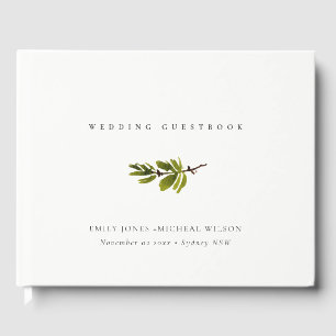 Libro De Visitas Elegante minimalista Boda simple de bifurcación de