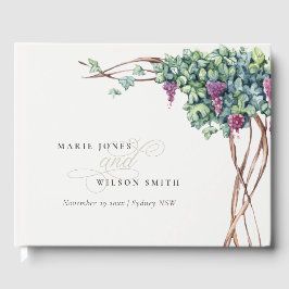 Libro De Visitas Elegante Moda acuarela Grapevine Foliage Boda