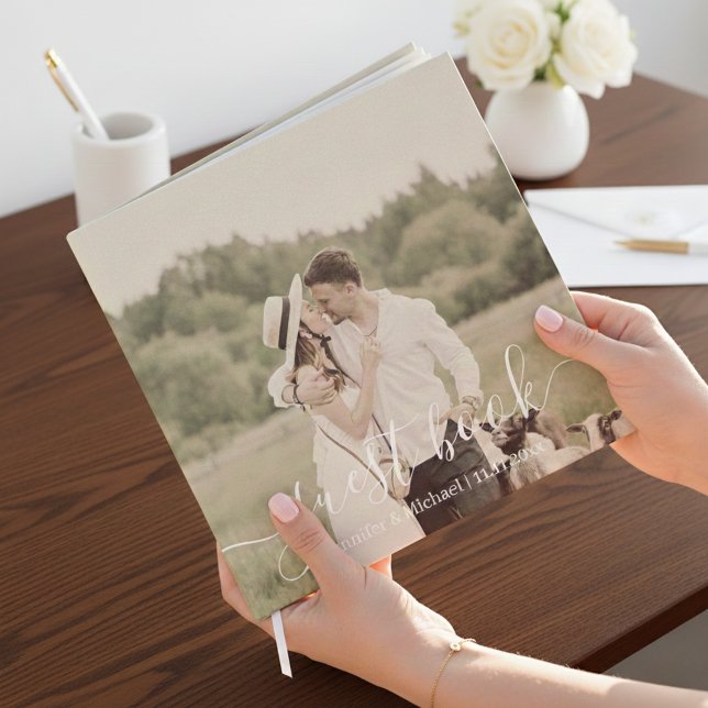 Libro De Visitas elegante moda simple guión boda foto (Subido por el creador)